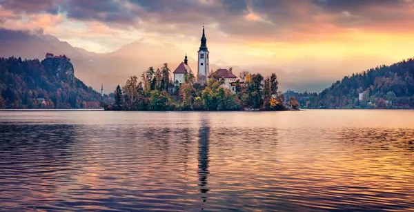 L'île de Bled et le lac de Bled